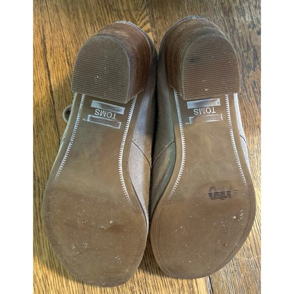 TOMS Lunata Lace up Bootie Tan Burnished Suede Sz 8 Block Heel
Neutral - Picture 6 of 7